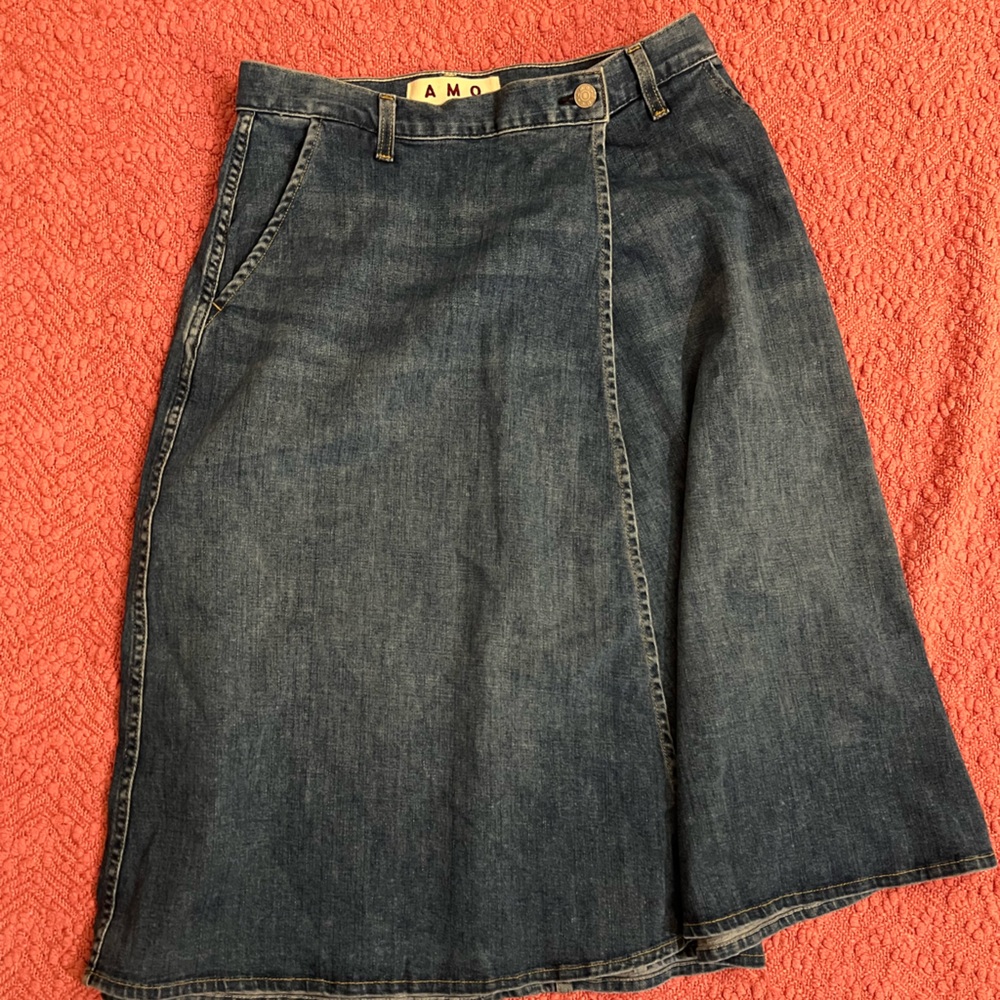 AMO Denim Marie Wrap Skirt - Wistful Blue - New without tags - Picture 2 of 11